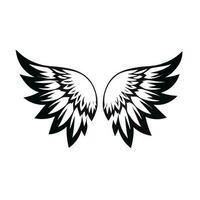 svart och vit ängel vingar ClipArt vektor