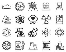 einfach einstellen von nuklear verbunden Vektor Linie Symbole. enthält eine solche Symbole wie nuklear Bombe, Atom, nuklear Energie, nuklear Anlage, Strahlung und mehr. editierbar Schlaganfall. 48x48 Pixel perfekt.