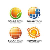 Logo-Designvorlage für Solartechnologie vektor