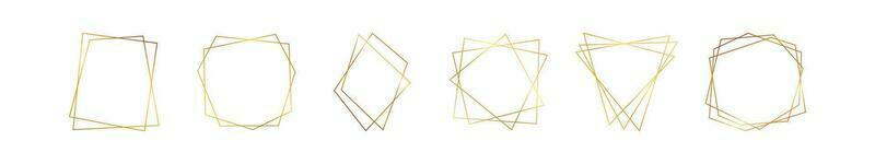 goldener geometrischer polygonaler rahmen vektor