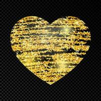 Herz mit golden glänzend Farbe vektor