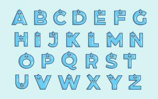 süß Vogel Alphabet Tier Schriftart bunt Brief vektor