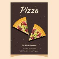 Pizza Flyer, Poster, Abdeckung, Banner oder Hintergrund. Vektor Illustration.