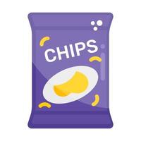 mellanmål för chips märke vektor