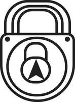sperren Symbol App Logo Symbol schwarz Linie zu Schutz von Hacker isoliert auf Weiß Hintergrund vektor