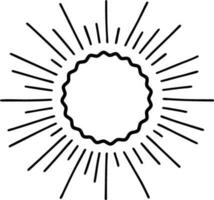 Sol ikon svart linje teckning eller klotter logotyp solljus symbol väder element vektor illustration