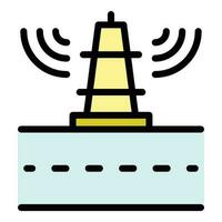 Signal kabellos Turm Symbol Vektor eben