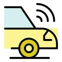 autonom Auto Fahrzeug Symbol Vektor eben