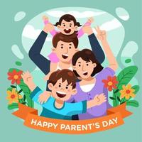 söt familj på föräldrarnas dag vektor