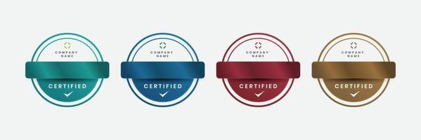 Abzeichen Luxuszertifikate modernes Logo Firmenvektorillustration zertifiziertes Logodesign