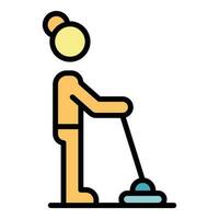 Hausfrau Arbeiten Symbol Vektor eben