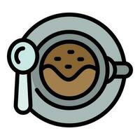 heiß Kaffee Tasse Symbol Vektor eben