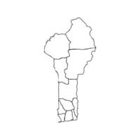 Doodle-Karte von Benin mit Staaten vektor