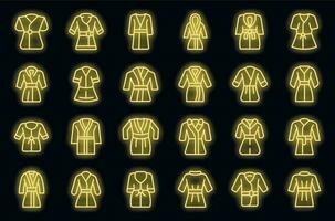 Dressing Kleid Symbole einstellen Vektor Neon-