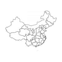 Doodle-Karte von China mit Staaten vektor