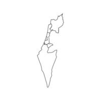 Gekritzelkarte von Israel mit Staaten vektor