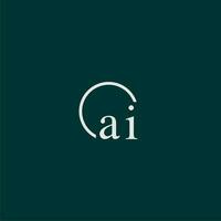 ai Initiale Monogramm Logo mit Kreis Stil Design vektor