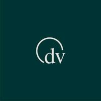 dv första monogram logotyp med cirkel stil design vektor