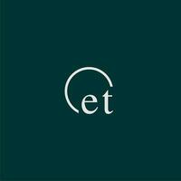 et Initiale Monogramm Logo mit Kreis Stil Design vektor