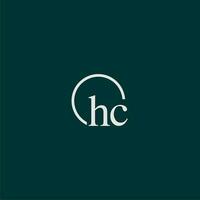 hc Initiale Monogramm Logo mit Kreis Stil Design vektor