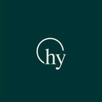 hy Initiale Monogramm Logo mit Kreis Stil Design vektor