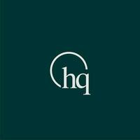 hq Initiale Monogramm Logo mit Kreis Stil Design vektor