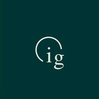 ich G Initiale Monogramm Logo mit Kreis Stil Design vektor