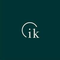 ich k Initiale Monogramm Logo mit Kreis Stil Design vektor