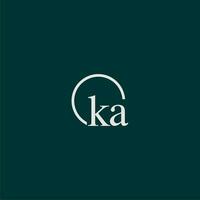 ka Initiale Monogramm Logo mit Kreis Stil Design vektor