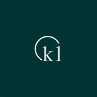 kl Initiale Monogramm Logo mit Kreis Stil Design vektor