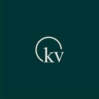 kv Initiale Monogramm Logo mit Kreis Stil Design vektor