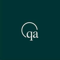 qa första monogram logotyp med cirkel stil design vektor