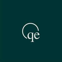 qe Initiale Monogramm Logo mit Kreis Stil Design vektor