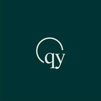 qy Initiale Monogramm Logo mit Kreis Stil Design vektor