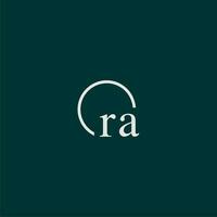 ra Initiale Monogramm Logo mit Kreis Stil Design vektor