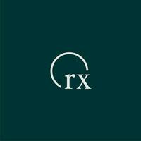 rx första monogram logotyp med cirkel stil design vektor