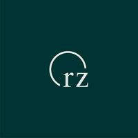 rz Initiale Monogramm Logo mit Kreis Stil Design vektor