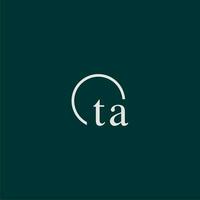 ta Initiale Monogramm Logo mit Kreis Stil Design vektor