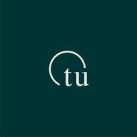 tu Initiale Monogramm Logo mit Kreis Stil Design vektor