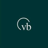 vb första monogram logotyp med cirkel stil design vektor