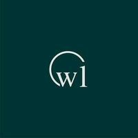 wl Initiale Monogramm Logo mit Kreis Stil Design vektor