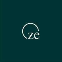 ze första monogram logotyp med cirkel stil design vektor