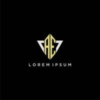 ae första monogram logotyp för form triangel kreativ design vektor