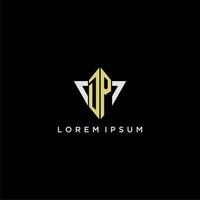 dp första monogram logotyp för form triangel kreativ design vektor