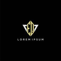 ekv första monogram logotyp för form triangel kreativ design vektor