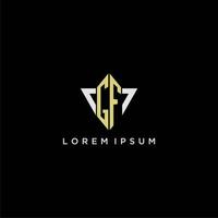 gf första monogram logotyp för form triangel kreativ design vektor