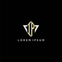 ip första monogram logotyp för form triangel kreativ design vektor