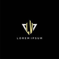 lv första monogram logotyp för form triangel kreativ design vektor