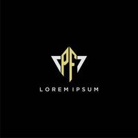 pf första monogram logotyp för form triangel kreativ design vektor