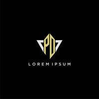 po första monogram logotyp för form triangel kreativ design vektor